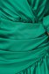 Rochie din satin verde scurta cu decolteu petrecut si volanase - PrettyGirl 6 - StarShinerS.ro