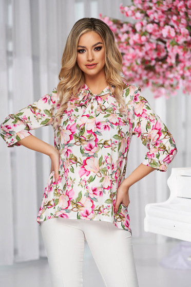 Blouses & Shirts, StarShinerS women`s blouse with floral print loose fit airy fabric office - StarShinerS.com