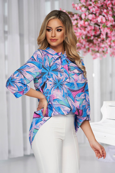 Blouses, StarShinerS women`s blouse with floral print loose fit airy fabric office - StarShinerS.com