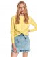 Loose fit neckline yellow women`s blouse 1 - StarShinerS.com