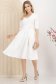 Rochie din stofa elastica ivoire midi in clos cu accesoriu tip curea - StarShinerS 3 - StarShinerS.ro