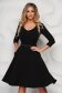 StarShinerS black dress office cloche slightly elastic fabric accessorized with belt 1 - StarShinerS.com