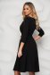StarShinerS black dress office cloche slightly elastic fabric accessorized with belt 2 - StarShinerS.com