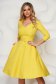 StarShinerS yellow dress office cloche slightly elastic fabric accessorized with belt 1 - StarShinerS.com