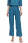 Flared airy fabric accessorized with tied waistband turquoise jumpsuit 6 - StarShinerS.com