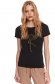Black t-shirt elastic cotton with graphic details loose fit 2 - StarShinerS.com
