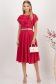 Fusta din voal fuchsia midi in clos cu talie inalta - StarShinerS 2 - StarShinerS.ro
