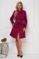 Raspberry overcoat tented short cut elegant accessorized with tied waistband bow accessory 4 - StarShinerS.com