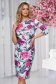 Rochie StarShinerS midi tip creion din material elastic si fin cu imprimeu floral 1 - StarShinerS.ro
