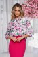 Bluza dama din material vaporos cu guler tip esarfa si imprimeu digital - StarShinerS 1 - StarShinerS.ro
