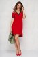 StarShinerS red dress straight with v-neckline short cut asymmetrical 3 - StarShinerS.com