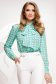Green women`s blouse dots print from veil fabric loose fit tied with bow 2 - StarShinerS.com