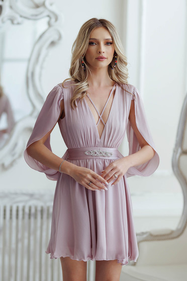 Gowns - Page 6, Lightpink dress from veil fabric cloche with embellished accessories - StarShinerS.com
