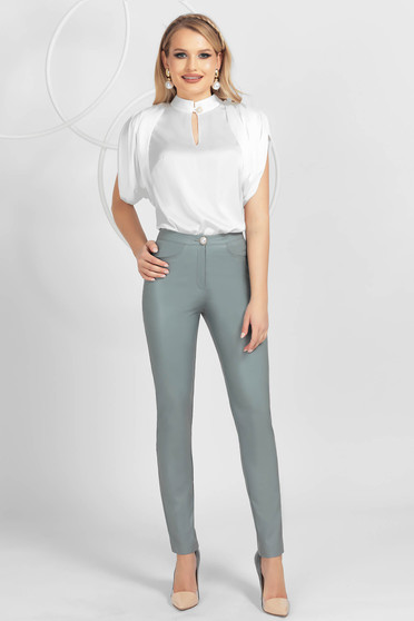 Grey conical office trousers high waisted
