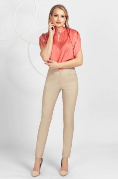 Cappuccino conical office trousers high waisted