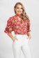 Women`s shirt from veil fabric with ruffled sleeves with floral print 2 - StarShinerS.com