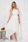 StarShinerS ivory occasional asymmetrical cloche dress accessorized with tied waistband laced 3 - StarShinerS.com