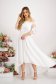 Asymmetrical Ivory Voal and Lace Dress in Clos - StarShinerS 1 - StarShinerS.com