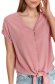 Pink women`s shirt loose fit with v-neckline thin fabric 4 - StarShinerS.com