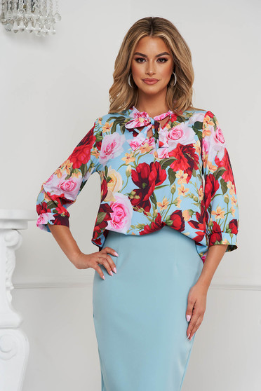 Elegant Blouses, StarShinerS women`s blouse loose fit short cut thin fabric airy fabric - StarShinerS.com
