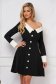 Black dress cloche occasional with button accessories 1 - StarShinerS.com