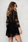 Salopeta tip rochie SunShine neagra din dantela cu decolteu in v 2 - StarShinerS.ro