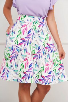 StarShinerS skirt with floral print thin fabric midi cloche