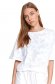 White women`s blouse loose fit slightly elastic cotton with floral print 1 - StarShinerS.com
