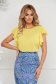 StarShinerS yellow women`s blouse elegant with ruffle details loose fit with rounded cleavage 1 - StarShinerS.com
