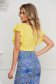 StarShinerS yellow women`s blouse elegant with ruffle details loose fit with rounded cleavage 2 - StarShinerS.com