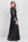 Black dress from veil fabric cloche with elastic waist wrap around 2 - StarShinerS.com
