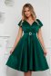 Green cloche wrap over front dress midi elegant 1 - StarShinerS.com