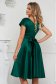 Green cloche wrap over front dress midi elegant 2 - StarShinerS.com
