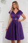 Purple cloche wrap over front dress midi elegant 1 - StarShinerS.com