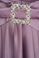 Light Purple Satin Veil Midi Dress in A-line design accessorized with a buckle - PrettyGirl 4 - StarShinerS.com
