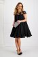 Rochie din voal neagra cu croi larg si aplicatii de dantela - Artista 5 - StarShinerS.ro