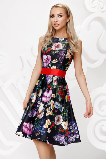 Elegant dresses, Dress from satin occasional cloche with floral print - StarShinerS.com