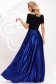 Blue dress from satin cloche occasional slit on the shoulders with embellished accessories 2 - StarShinerS.com