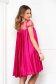 Fuchsia dress from veil fabric occasional with lace details with crystal embellished details loose fit 3 - StarShinerS.com