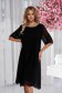 From veil fabric midi loose fit with crystal embellished details black dress 1 - StarShinerS.com