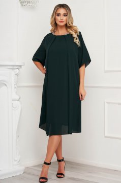 From veil fabric midi loose fit with crystal embellished details darkgreen dress occasional