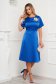 Blue dress a-line from satin fabric texture elegant 1 - StarShinerS.com