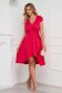 Rochie StarShinerS roz asimetrica din material usor elastic cu decolteu adanc 3 - StarShinerS.ro