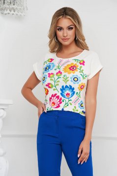 StarShinerS women`s blouse with floral print elegant airy fabric