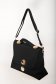 Black elegant bag faux leather golden metallic details dettachable shoulder strap 2 - StarShinerS.com