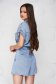 Blue jumpsuit denim with pockets short cut 2 - StarShinerS.com