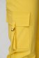 Yellow trousers thin fabric conical high waisted with pockets 5 - StarShinerS.com