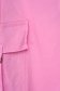Pantaloni roz din material subtire conici cu talie inalta si buzunare 5 - StarShinerS.ro