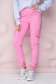 Pink trousers thin fabric conical high waisted with pockets 2 - StarShinerS.com