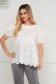 White women`s blouse guipure loose fit with rounded cleavage 1 - StarShinerS.com